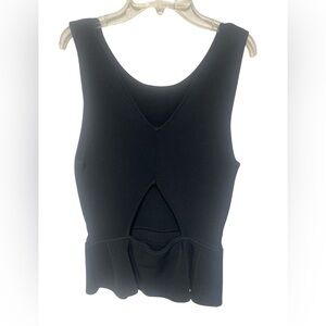 A.L.C. Classic Black Knit Tank Top with Back Cutout